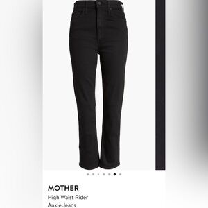 Mother Denim High Waisted Rider Ankle Jeans- Black (Not Guilty)